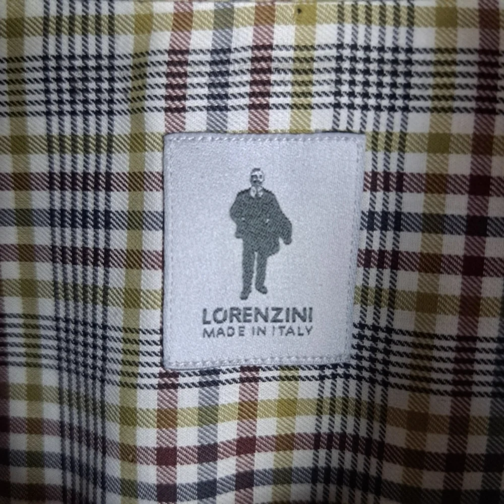Lorenzini Italy Men's L Green Red Blue Check Long Sleeve Button Down Shirt - Picture 4 of 10